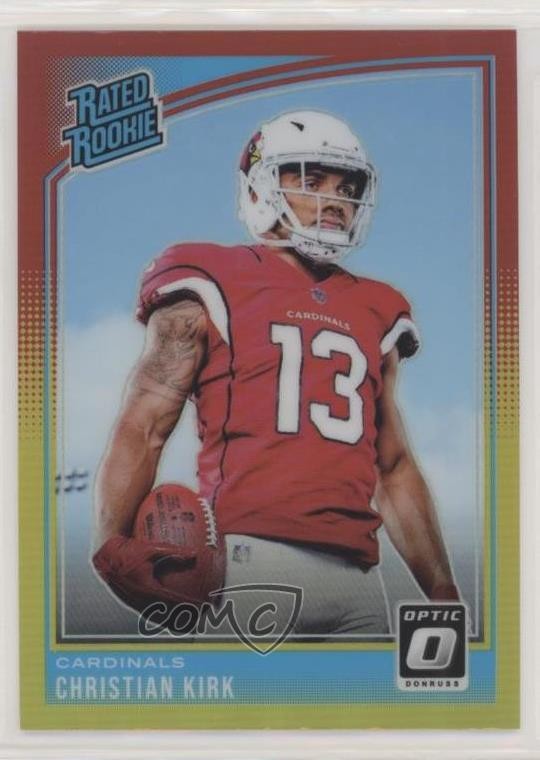 2018 Donruss Optic Rated Red & Yellow Prizm Christian Kirk #163 Rookie RC k5j