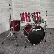 Used Sonor Force 2001 5pc Drum Set w/Hardware, Wine Red - Good