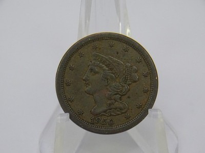 1850 1/2 Cent Braided Hair Key Date ''RARE'' VF-REF Dark Brown (17167-cent-oys)
