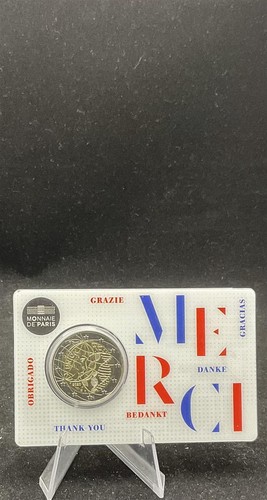 Frankreich Gedenkmünze 2 Euro 2020 MERCI, Medizinische Forschung, Coincard stgl. - Bild 1 von 2