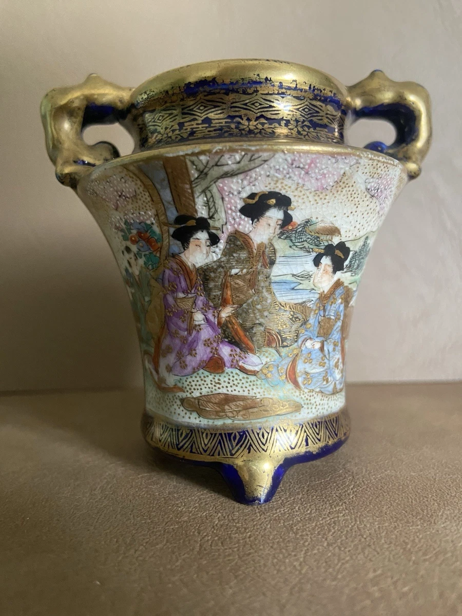 艺妓花瓶日本古董花瓶| eBay