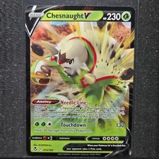 Chesnaught V 015/195 Holo Rare V Silver Tempest Pokemon NM