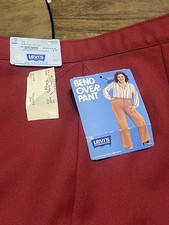 NWT VTG Dead Stock 80s Women  s Levi  s Bend Over Pants Size 36 Red