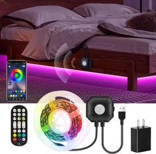 Motion Activated Under Bed Lights,9.8ft Sensor LED 9.84ft, Multicolor 