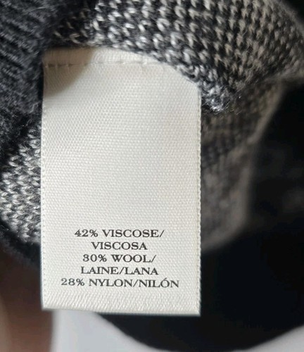 Ann Taylor Sweater Vest Leopard Pattern Black Grey Wool Blend Animal Print Sz S - Picture 4 of 5