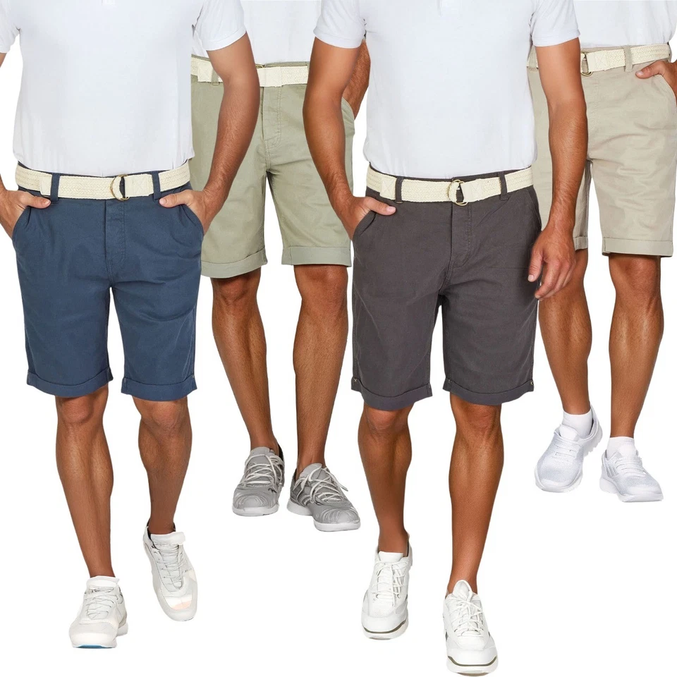 DENIMFY Kurze Hosen Herren mit Gürtel DFLio Regular Fit Chino Shorts Sommerhose - Bild 1 von 1