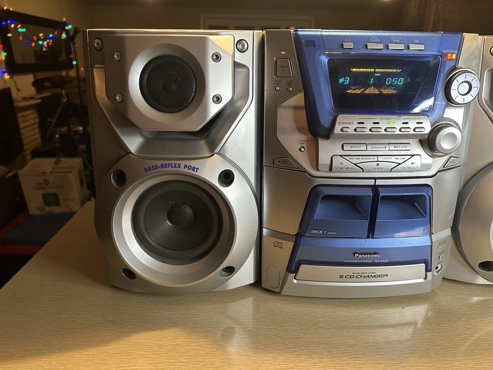 Sistema estéreo Panasonic SA-AK22 probado y funcionando con video con Bluetooth raro azul Foto 4 de 4