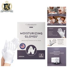 Eco-Friendly Cotton Gloves 4 Pairs for Moisturizing Dry Hands Overnight