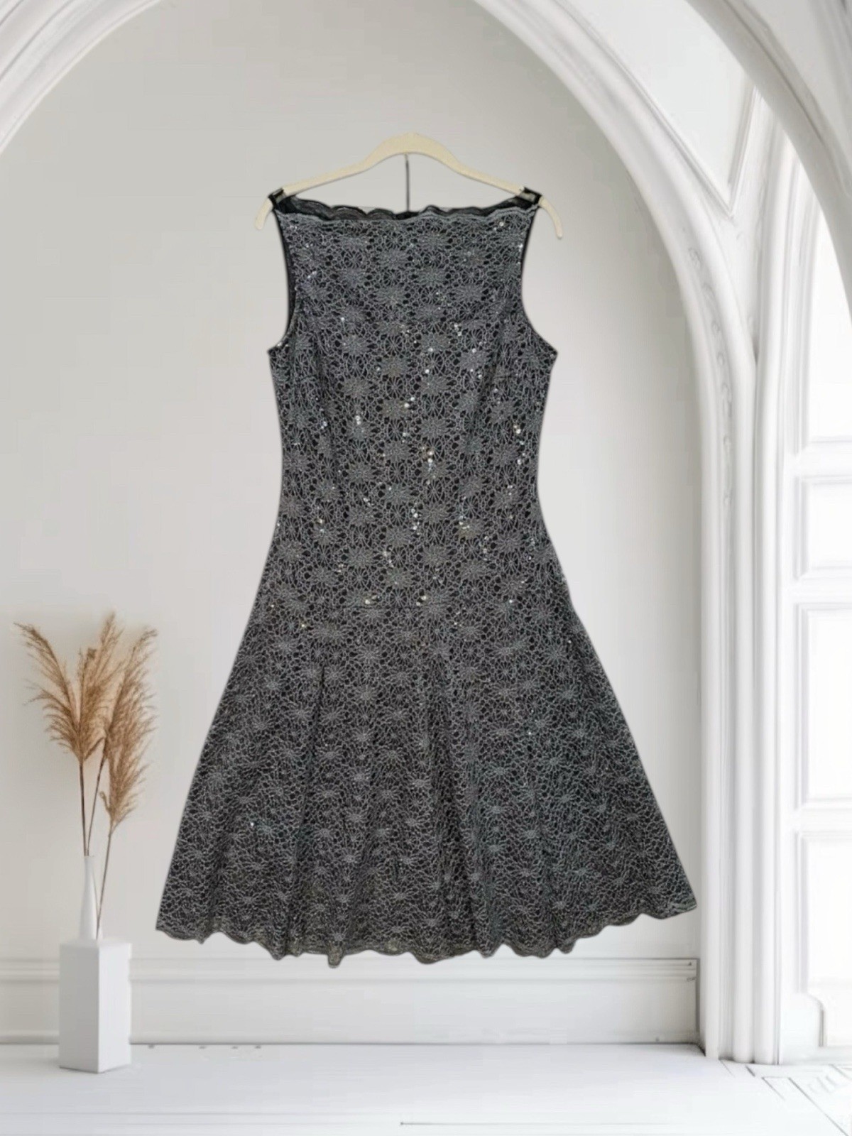 J. Taylor Sequin Lace Fit & Flare Dress Women’s Size 10 Whimsy Fairy Party Event