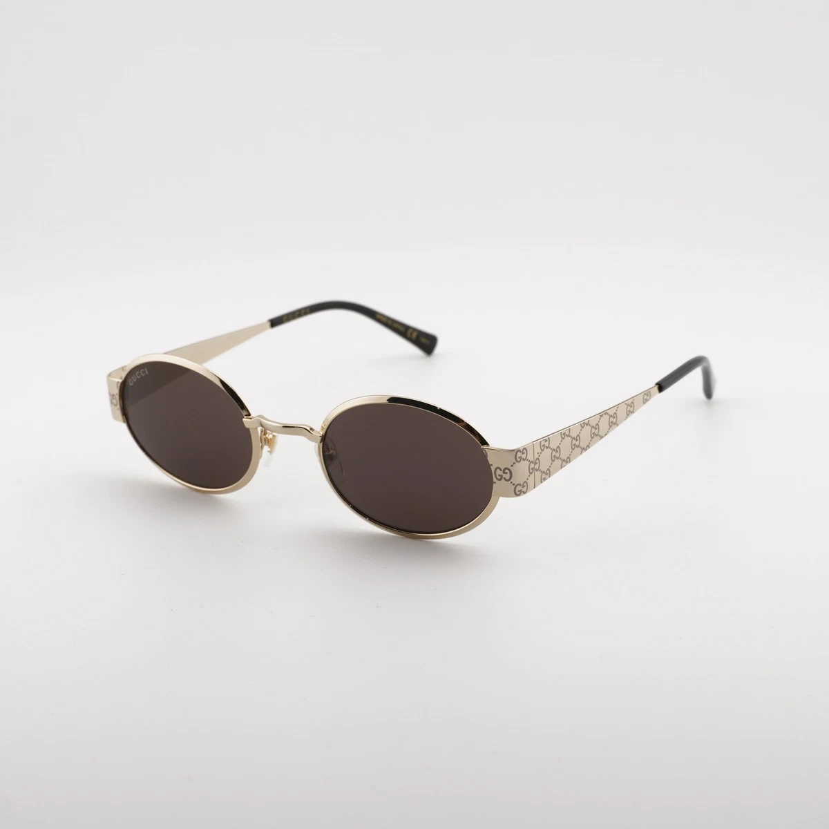 Gucci GG0395S 003 Gold Gradient Sunglasses Bumble Bee‎ Brown Unisex Gucci Brown Round Sunglasses for Women for sale | eBay main image 3