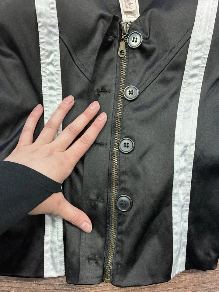 Vintage Black Satin Corset Bustier Tank Top XL Gothic Pin-Up Burlesque Y2K 90s - Image 3 of 4