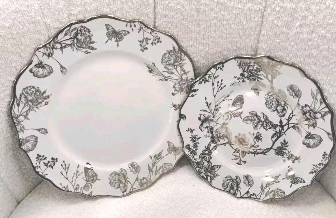 222 Fifth pc CASSIAN TOILE FLORAL BUTTERFLY DINNER SALAD