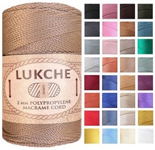 1 Skein Polyester Macrame Cord 2mm x 251 Yards Caramel Premium Rope Craft Yarn