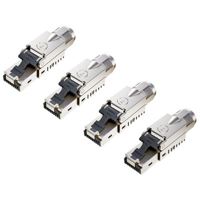 RJ45 Netzwerkstecker Cat7 10 Gbps kabellos 4 Stück Ethernet Patchkabel