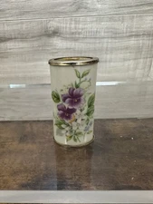 Vintage Cigarette Lighter Cover Holder - Floral Flower Design Porcelain VGUC