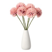 6X Kunst-Chrysanthemen-Blumenstrauß Staubrosa