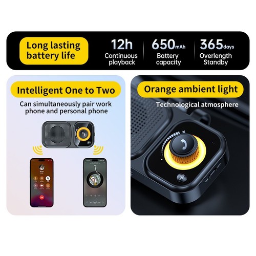 Clip visiera parasole auto Bluetooth vivavoce altoparlante direzione sicura Siri/voce US - Foto 8 di 10