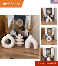Decorative 3-Piece Vase Collection - Artisan Crafted for Contemporary Homes