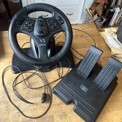 V3 FX InterAct Gaming Steering Wheel W/ Pedals N64 Tested Read Desc.