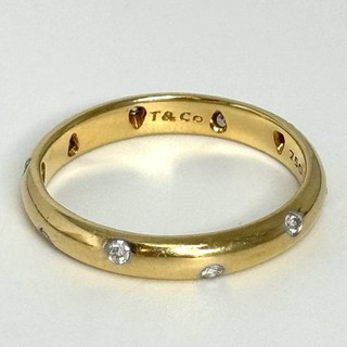 Tiffany & Co. 18k Gold & Platinum PT950 Diamond Etoile Band Ring Sz 11.75 6.4g