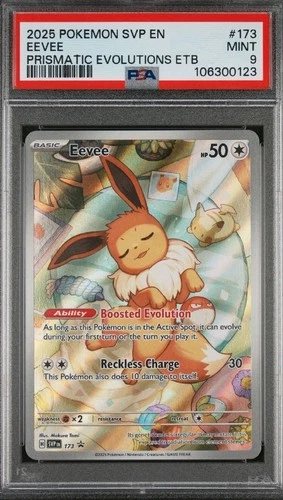 Pokémon Center Promo Eevee SVP-EN #173 Prismatic Evolutions ETB PSA 9 Full Art
