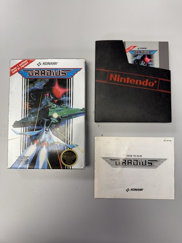 NES Gradius CIB Game Box Manual W/ Hangtab W/ Protector