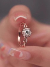 2Ct Round Cut Lab-Created Diamond Halo Engagement Ring 14K Rose Gold Plated