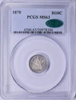 1 Of Only 10 CAC Stickered, 1870 Seated Liberty Half Dime PCGS MS-63 (CAC Green)