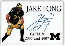 2008 TK LEGACY MICHIGAN WOLVERINES JAKE LONG AUTO /100 #CP1