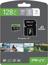 PNY 128GB microSDXC Premier-X U3 V30 A1 4K Memory Card