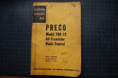 PRECO TBC-12 Motor Grader Blade Control Service Manual 1953 Caterpillar repair