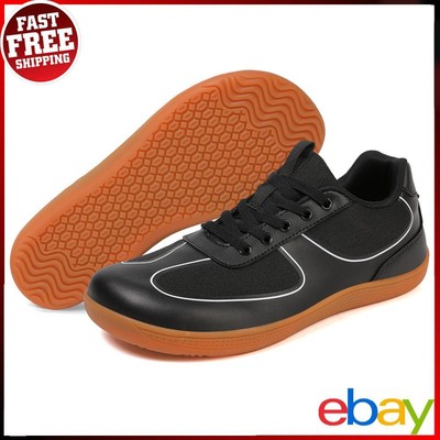 Herren Weite Barfußschuhe Mesh Laufen Sneaker zum Wandern Klettern (Schwarz 44)