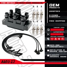 Ignition Coil + Wire Set +Spark Plug for Ford Mazda Mercury Contour Jaguar FD488