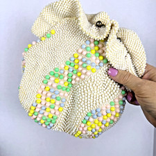 Vintage Beaded Hand Purse Unique and Rare - FLAW
