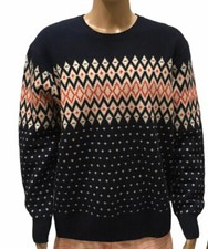 Gant Fair Isle Lambswool Sweater Red White Blue Crewneck Pullover Ski Gift New