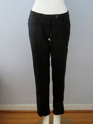 DELLA SPIGA Italy Size 8 Black Front Zipper Closure Casual Pants