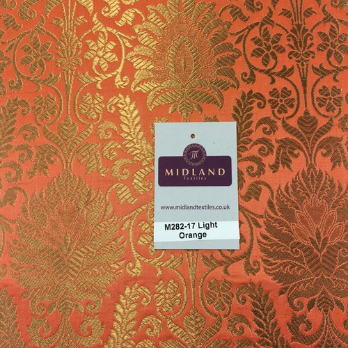 £14,99/m Oro Floreale Metallizzato Indiano Finta Seta Banarsi Broccato Tessuto 45" M282 - Foto 75 di 156