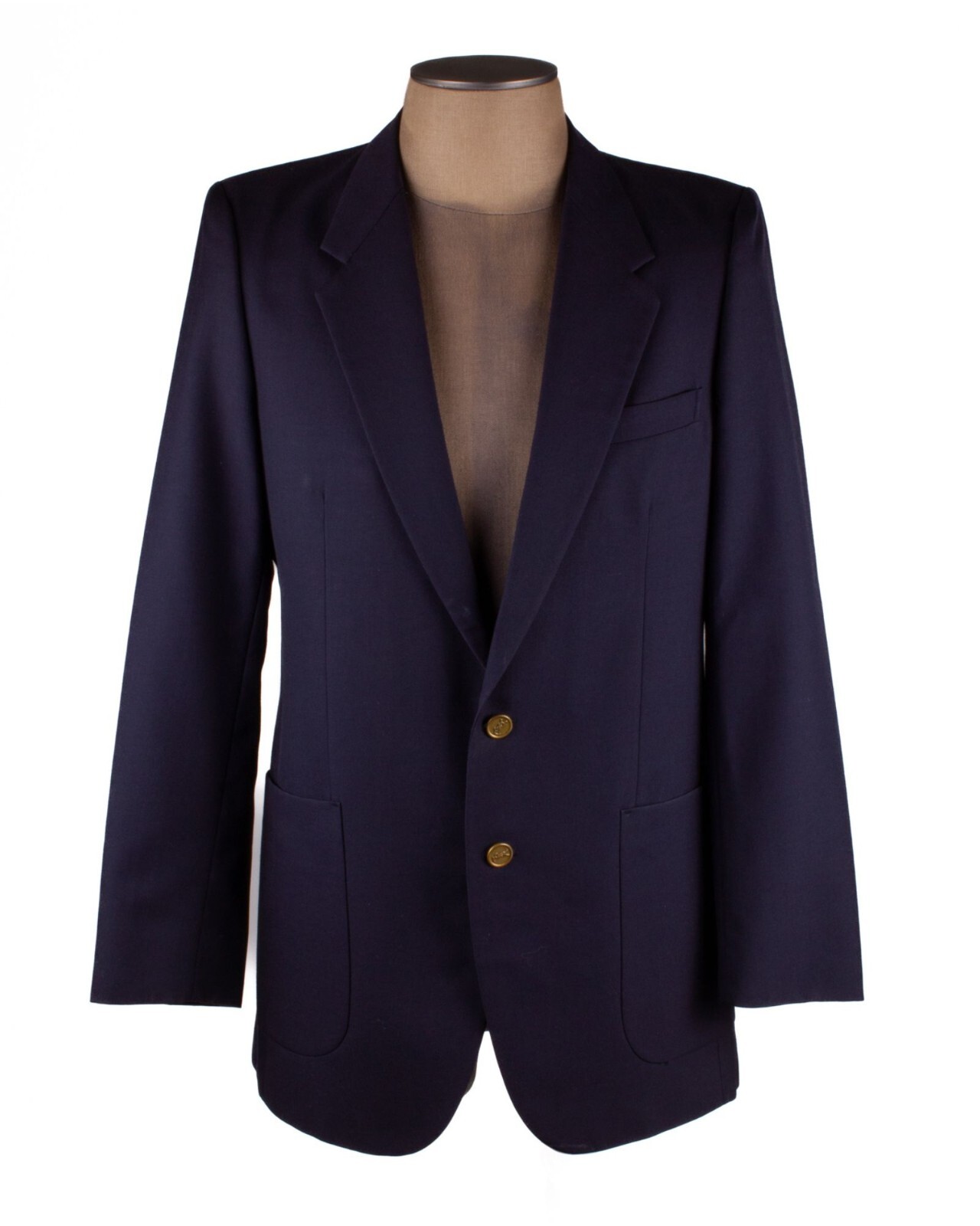 YVES SAINT LAURENT GIACCA CAPPOTTO SPORTIVO LANA BLU SCURO VINTAGE taglia M