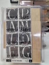 stampin' up  a is for adorable  set of 8 wood stamps / we1671  r4 t64