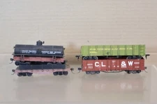 WALTHERS ATHEARN HO RAKE of 4 CL&W PENNSYLVANIA UP GONDOLA & TANK WAGON om