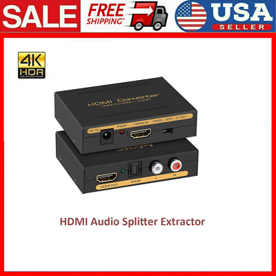 HD HDMI to HDMI & Optical SPDIF + RCA L/R Audio Splitter Extractor Converter US