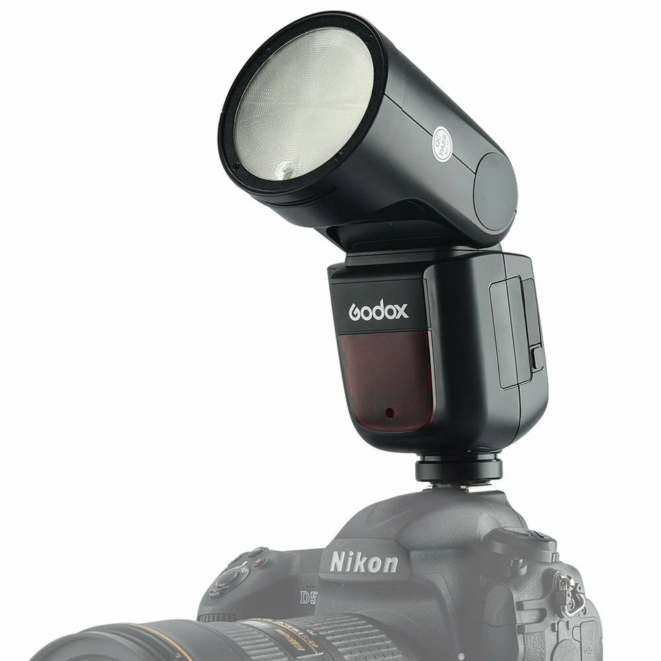 US Godox V1-N 2.4G TTL HSS 1/8000s Round Head Camera Flash Light For Nikon+Gift - Image 3 of 4
