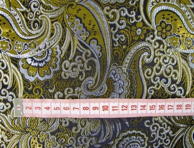 LUREX JACQUARD Stoff Brokat Florale Ornamente Kostüme SCHWARZ GOLD EUR 15,98/m - Bild 2 von 3