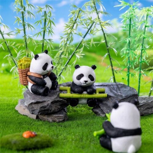 8Pcs Panda Themed Party Decors Realistic Miniature Animal Cake Toppers Ornaments - Picture 7 of 8