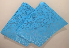 Pen + Gear 2 Pocket Design Blue Folder Sea Shell Hologram Durable Poly Punched