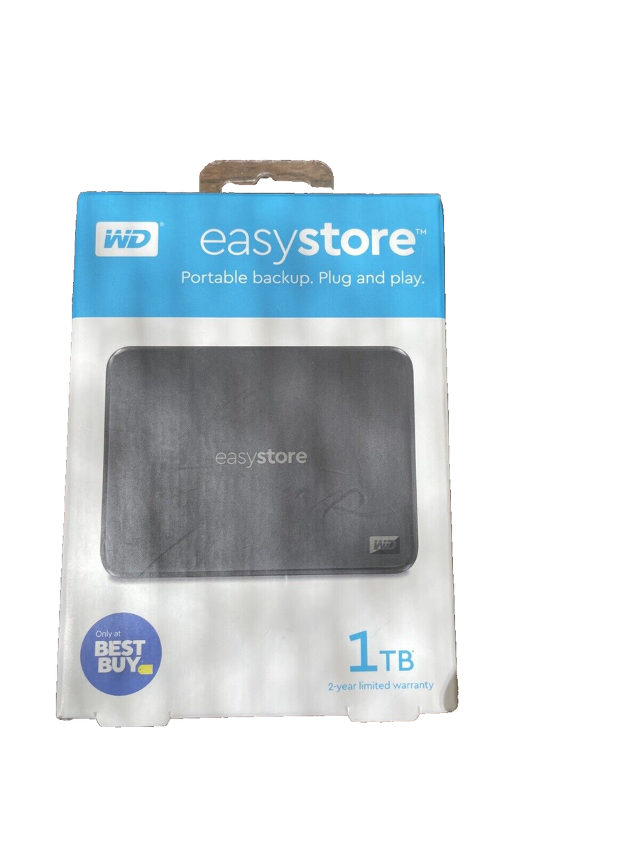 WD Easystore 1TB External USB Portable Hard Drive Black
