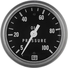 Stewart Warner 82406 2-5/8 Inch Deluxe Mechanical Oil Pressure Gauge