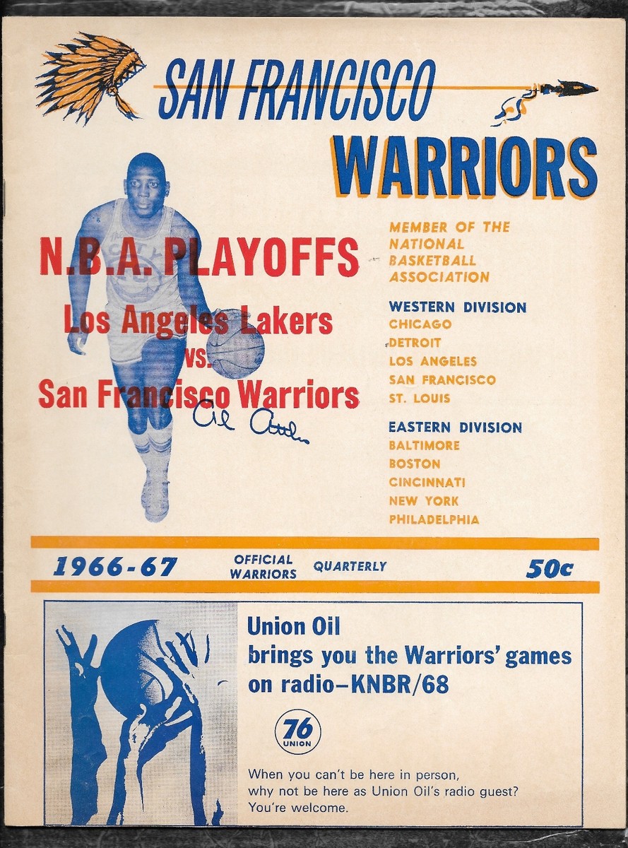 3-21-67 LAKERS WARRIORS PROGRAM GAME OF PLAYOFFS ATTLES COVER