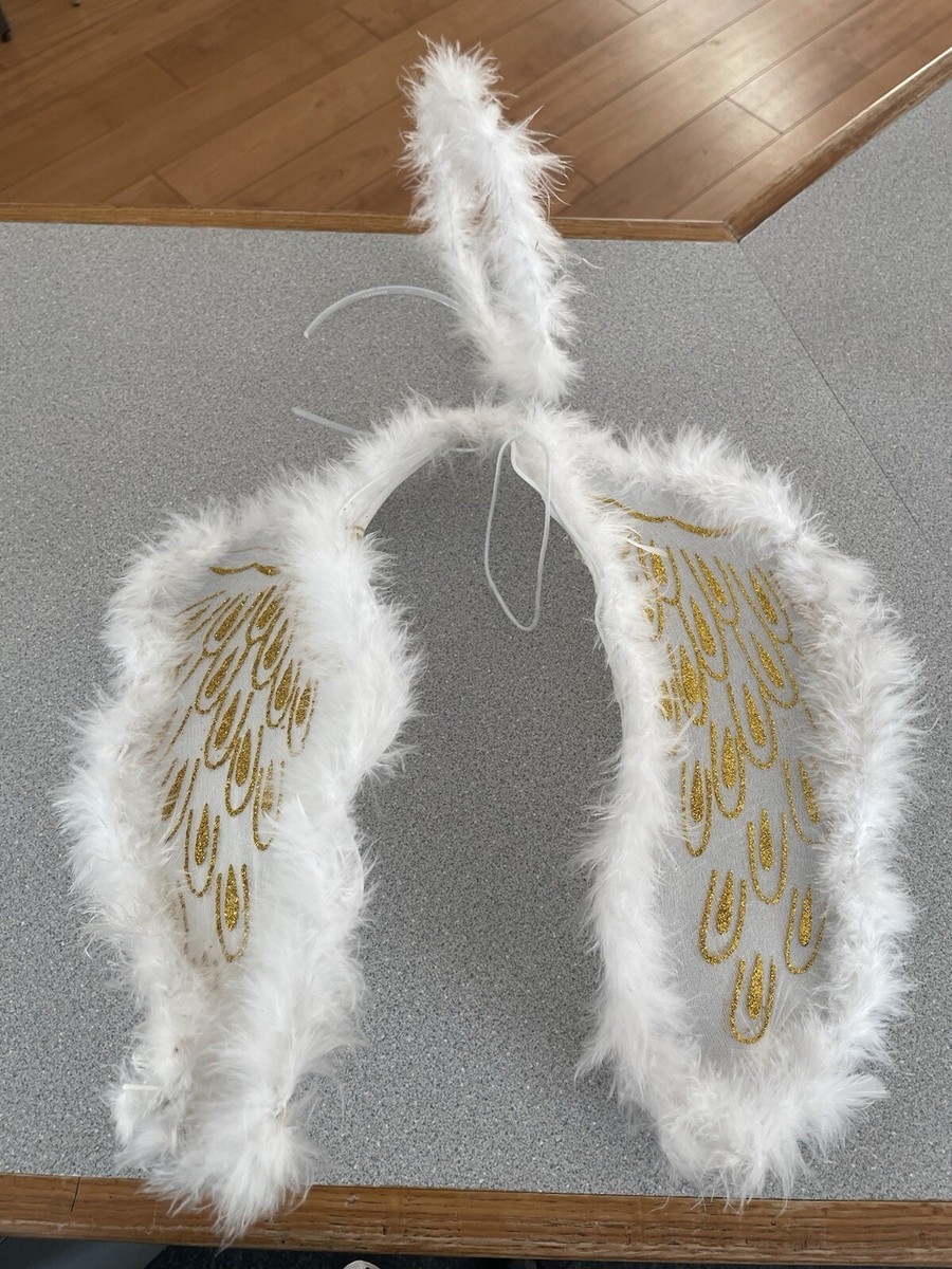 dress whites and gold wings Ivory white dress with gold feathers