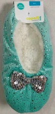 NWT CAPELLI NEW YORK GIRLS AQUA SLIPPERS SIZE MEDIUM/LARGE  